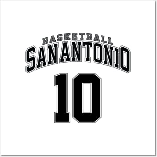 San Antonio Basketball - Player Number 10 Posters and Art